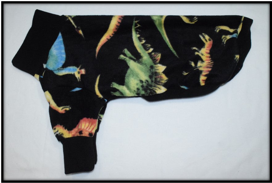 COLORFUL DINOSAURS ON BLACK (Anti Pill)