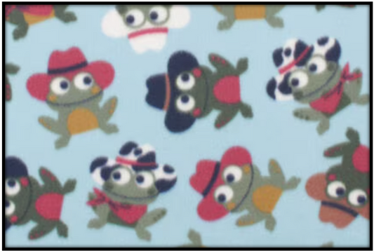 GREEN COWBOY FROGS ON BLUE (Custom Blizzard - 2 sleeves)