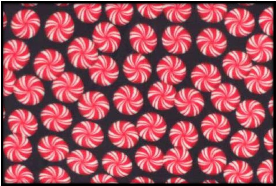 PEPPERMINTS ON BLACK (Custom Plush - 2 sleeves)