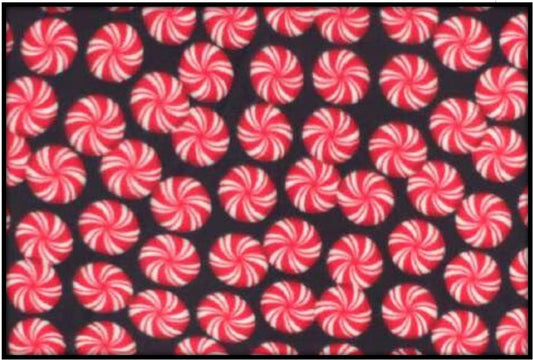 PEPPERMINTS ON BLACK (Custom Plush - 2 sleeves)