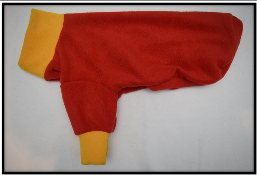 SOLID RED WITH YELLOW TRIM (Anti Pill 2 Sleeves)