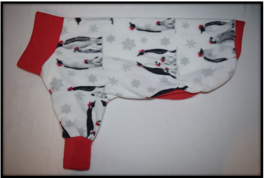 PENGUINS & SNOWFLAKES ON WHITE (Plush 2 sleeves)