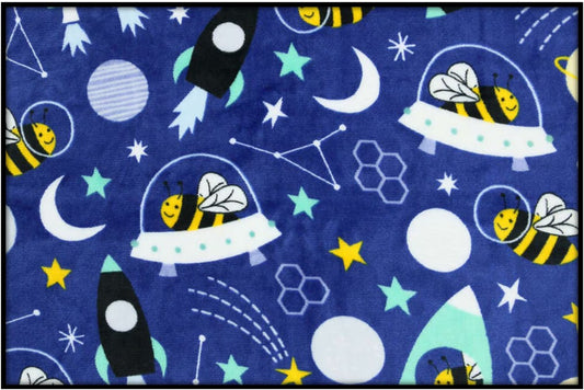 SPACE BEES ON BLUE (Custom So Lush - 2 Sleeves)