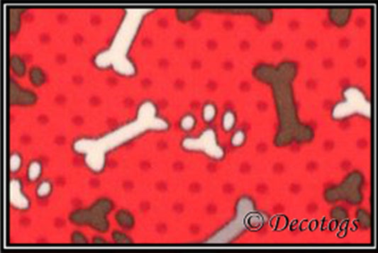 Dog Bones Paw Prints on Red Dots (Custom Blizzard)