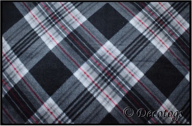 SEAN BLACK GRAY RED PLAID (Custom Plush - 2 sleeves)