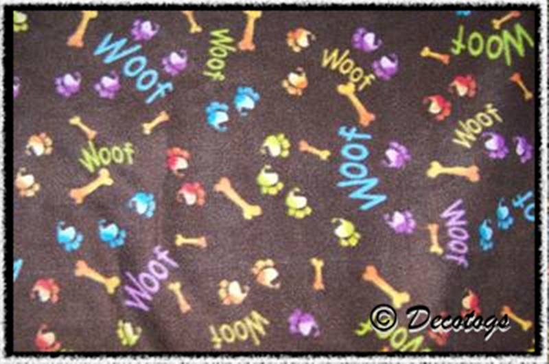 WOOF PAW PRINTS BROWN (Custom Anti Pill)