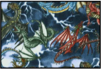 LIGHTNING & DRAGONS ON BLUE (Plush 2 sleeves)