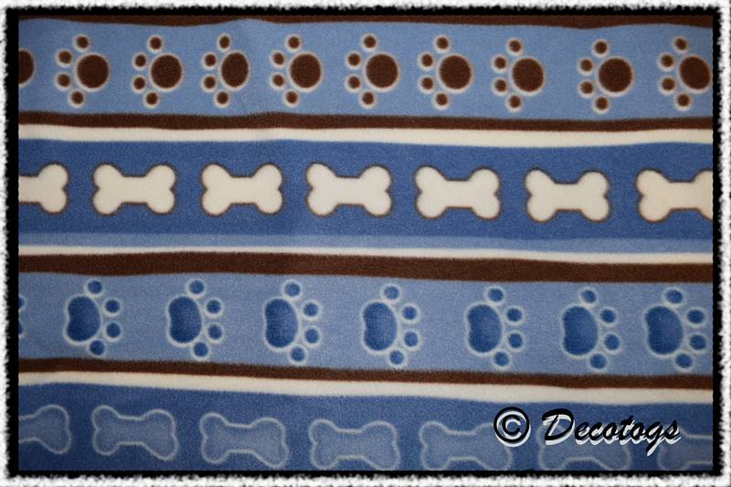 DM PAW PRINT BONE STRIPES BLUE (Custom Anti Pill)