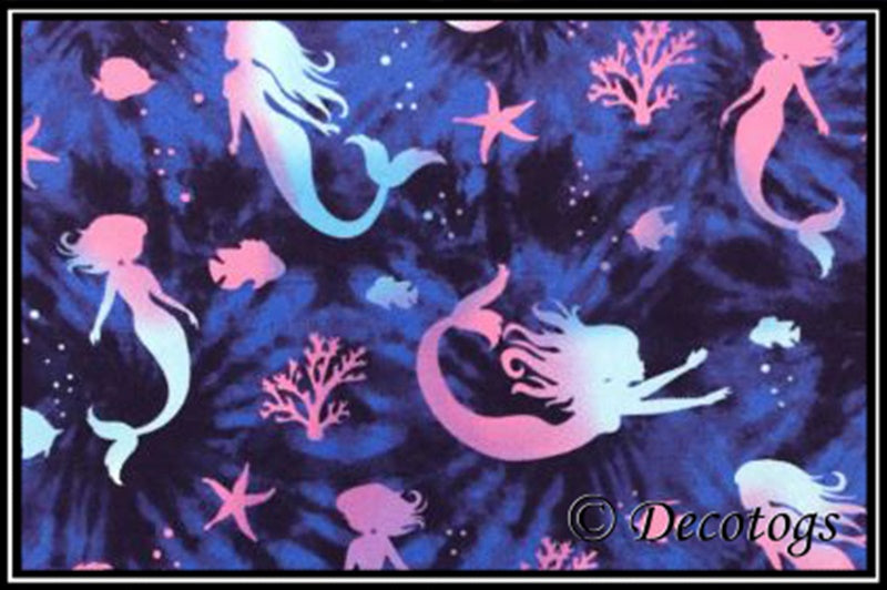 KNIT DOODLES TIE DYE MERMAIDS (Custom Summer Weight - Crew Neck)