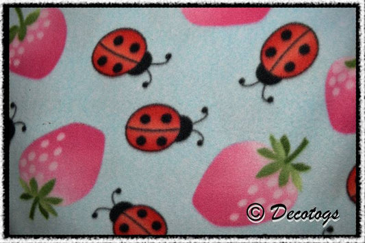 STRAWBERRY LADYBUGS BLUE (Custom Anti Pill)